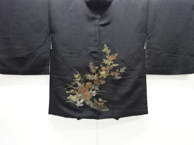 巻物に菊模様一つ紋絵羽織